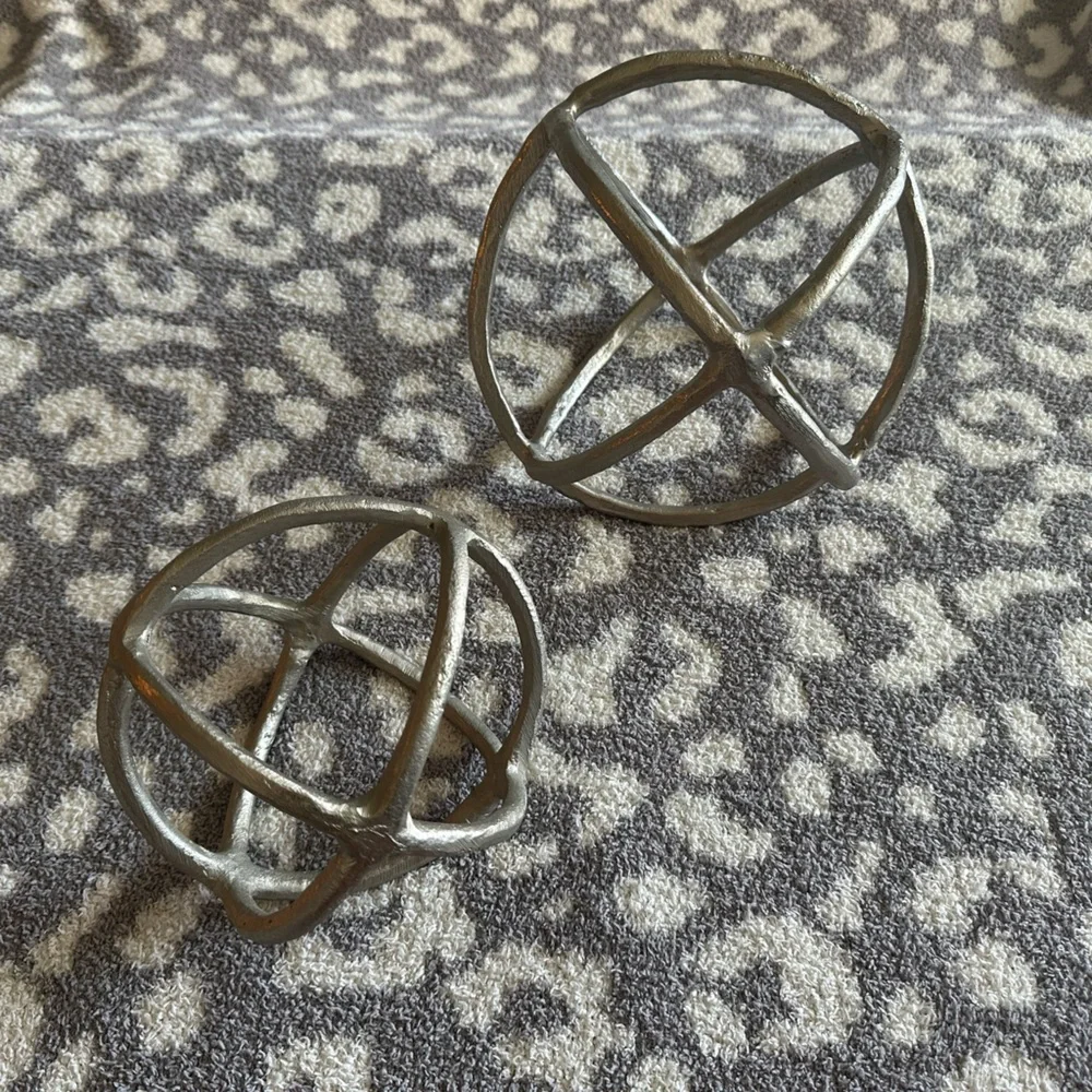 West Elm Sphere Objects- Silver (Set of 2)